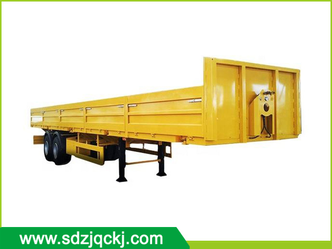 Double axis sidewall flatbed bulk semi-trailer