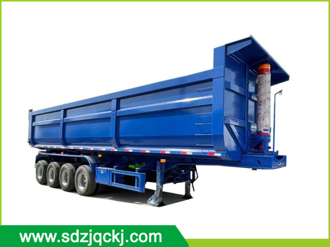 Four axle U-shaped box type rear dump semi-trailer