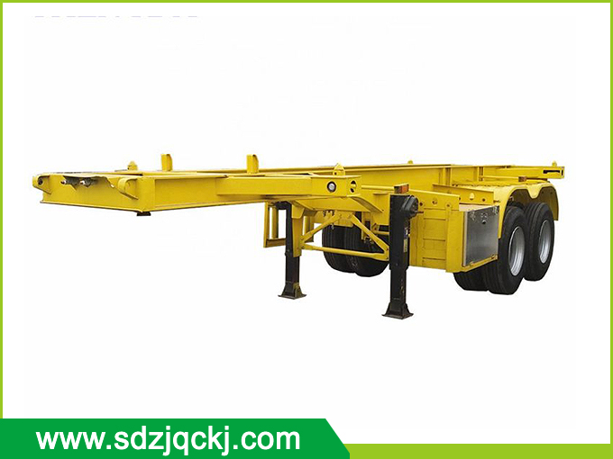 Two axle straight beam skeleton semi-trailer