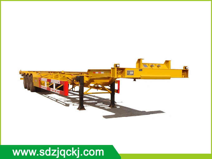 Three axle goose neck skeleton semi-trailer